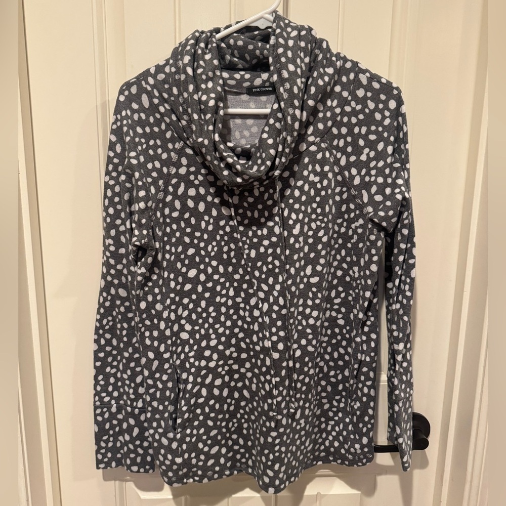 Pink cover thin pullover dress n polka dot